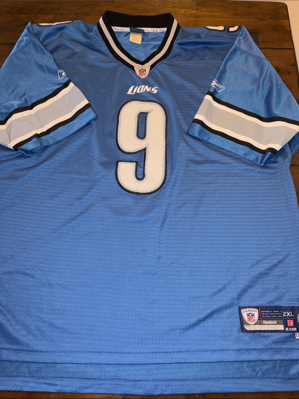 Reebok Detroit Lions Matthew Stafford #9 Blue Replica Football Jersey